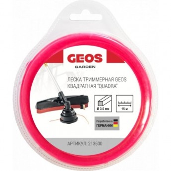 Леска триммерная GEOS квадратная QUADRA, 3.0мм, 15м, в блистере Леска триммерная GEOS квадратная QUADRA, 3.0мм, 15м, в блистере